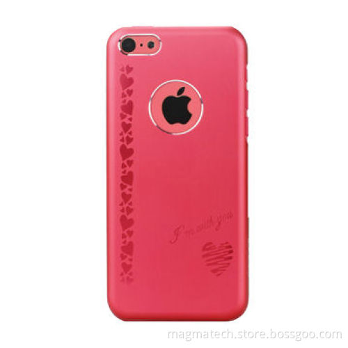 IBACKS Cameo Aluminum Case for iPhone 5C, Heart Series, Ultra-slim, Colorful Red